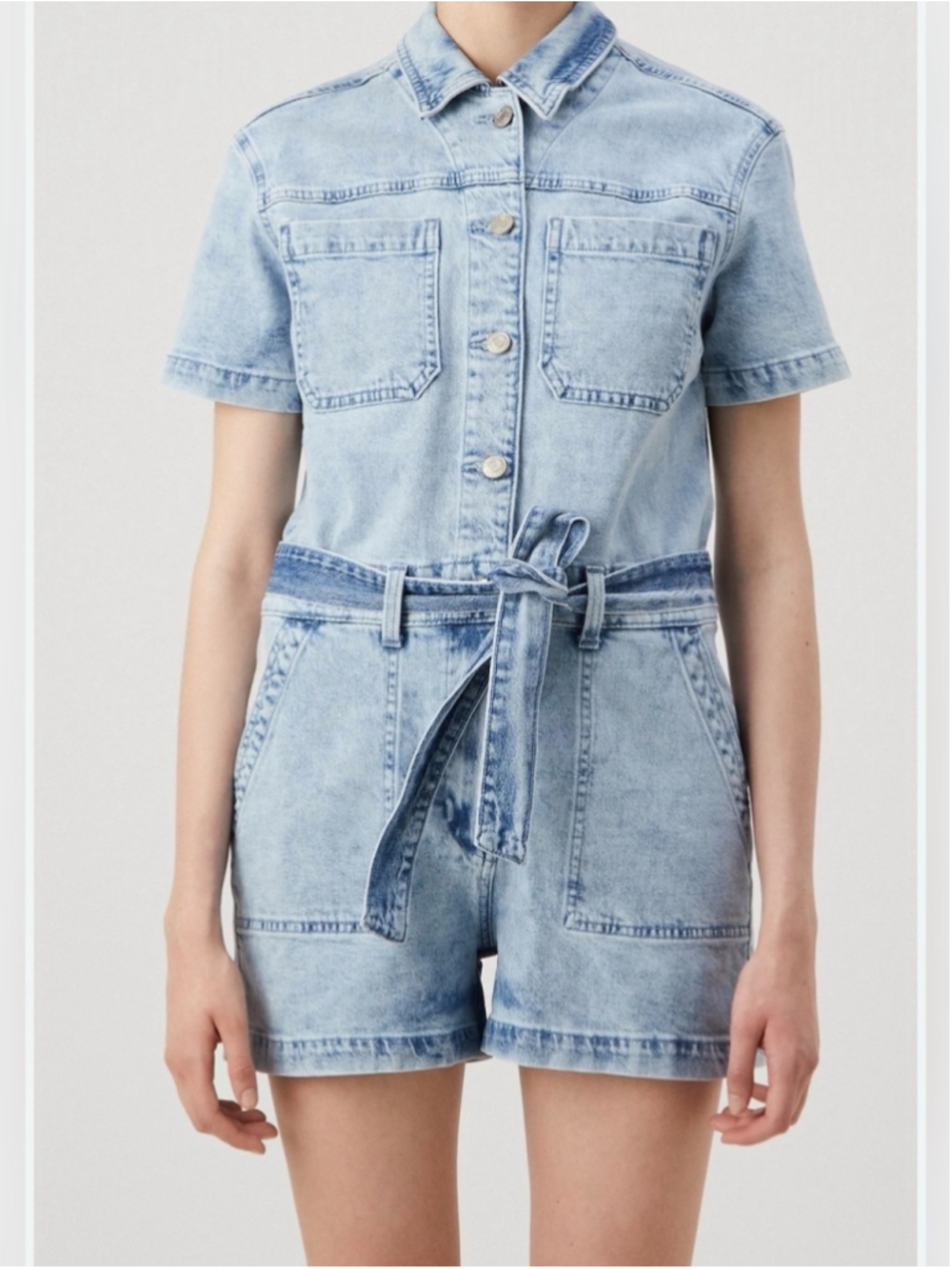 Gap denim utility romper Size 18 belted Curvy Girl Casual Summer Coastal
